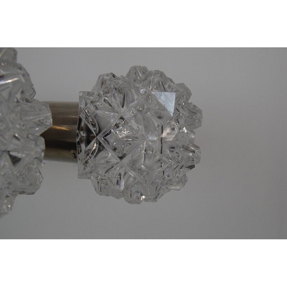 Image 1 of Paire de lustres vintage en verre, métal et acier pour Kamenicky Senov, Tchécoslovaquie, années 1970