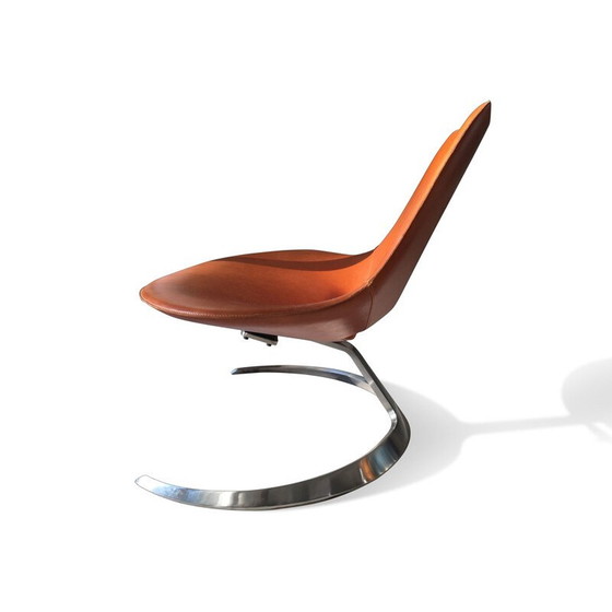 Image 1 of Fauteuil Scimitar en cuir vintage par Jørgen Kastholm & Preben Fabricius pour Ivan Schlechter, Danemark 1962