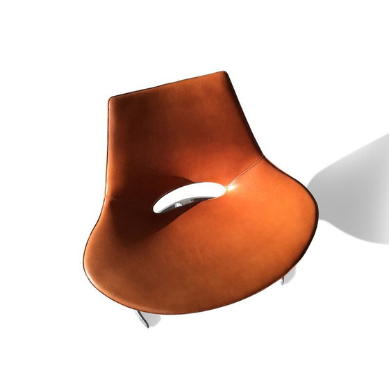 Image 1 of Fauteuil Scimitar en cuir vintage par Jørgen Kastholm & Preben Fabricius pour Ivan Schlechter, Danemark 1962