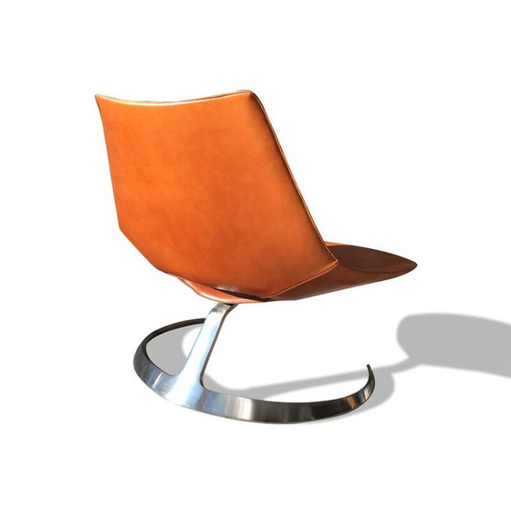 Image 1 of Fauteuil Scimitar en cuir vintage par Jørgen Kastholm & Preben Fabricius pour Ivan Schlechter, Danemark 1962
