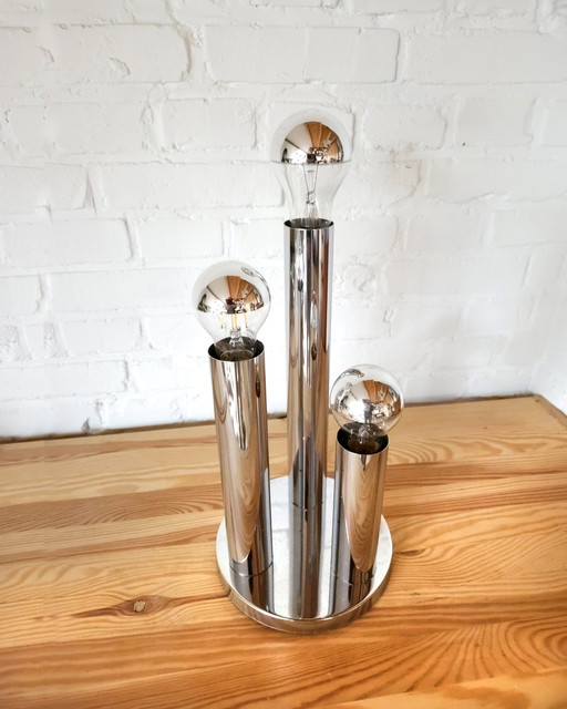 Lampe de table Mcm Space Age en chrome