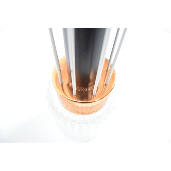 Image 1 of Suspension vintage en métal et laiton par Drukov, Tchécoslovaquie 1960