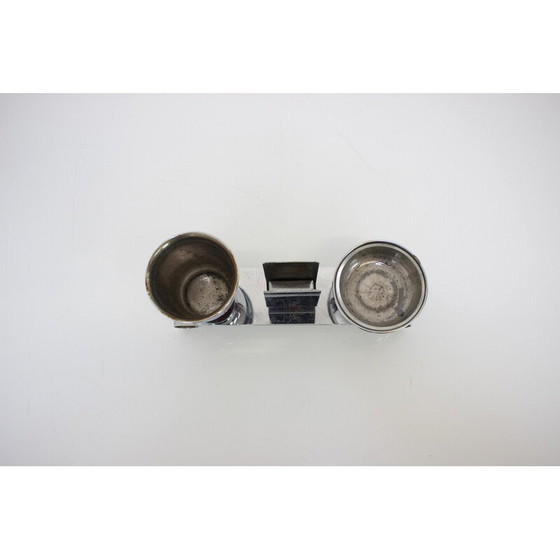 Image 1 of Set à fumer vintage Art Deco chromé, Tchécoslovaquie 1930