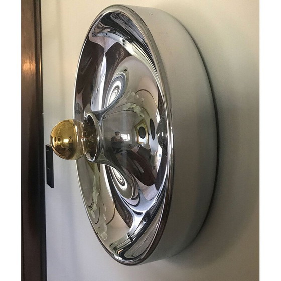 Image 1 of Applique ronde vintage en chrome, 1970