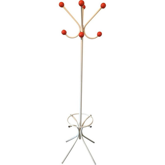 Image 1 of Porte-manteau vintage en métal blanc, 1970