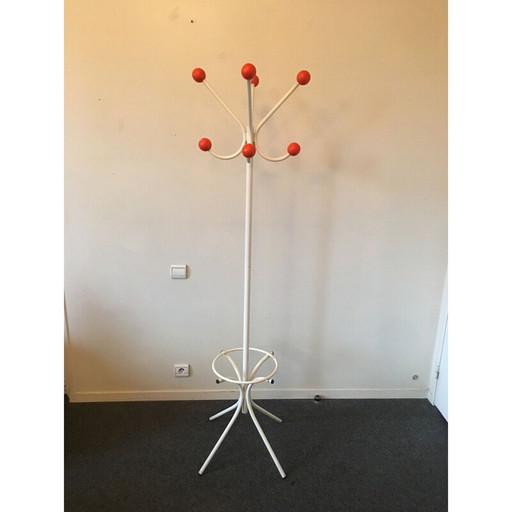 Porte-manteau vintage en métal blanc, 1970