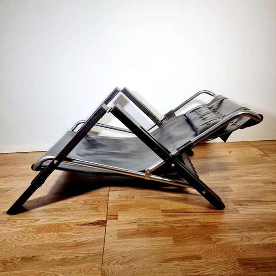 Image 1 of Paire de fauteuils vintage en bois et cuir par Sonja Wasseur pour Wasseur Studio, Pays-Bas 1960