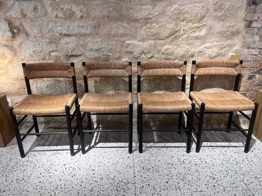 Lot De 4 Chaises Modèle Dordogne De Sentou, Éditées Par Robert Sentou, Circa 1950