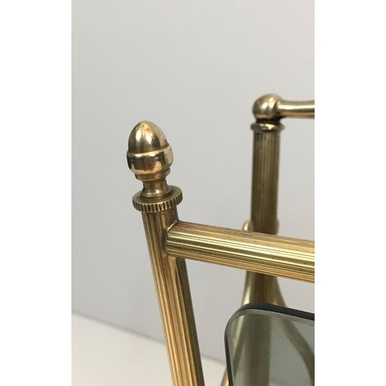 Image 1 of Porte-revues vintage en laiton et verre, 1940