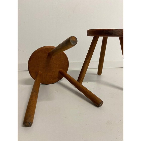 Image 1 of Paire de tabourets tripodes scandinaves vintage