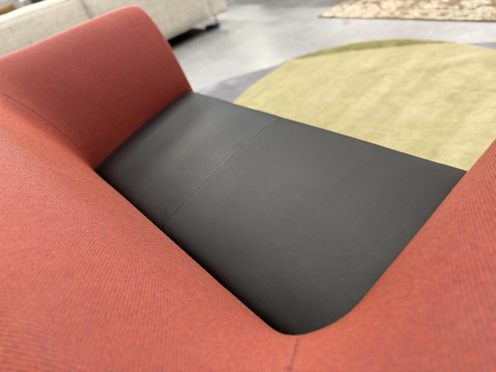 Image 1 of Harvink New Jazz Sofa 2 Seater Red Opera Fabric & Black Leather