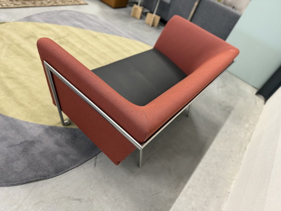 Image 1 of Harvink New Jazz Sofa 2 Seater Red Opera Fabric & Black Leather