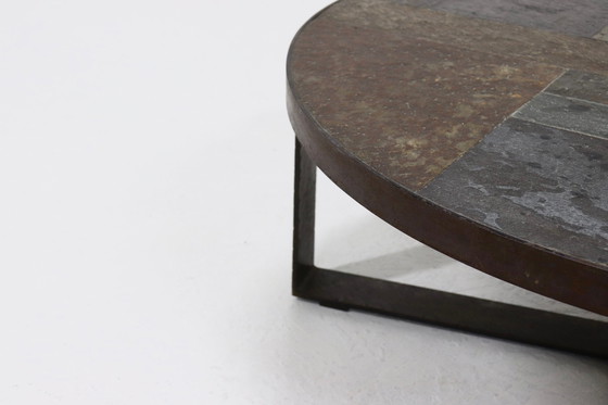 Image 1 of Table basse ronde vintage brutaliste