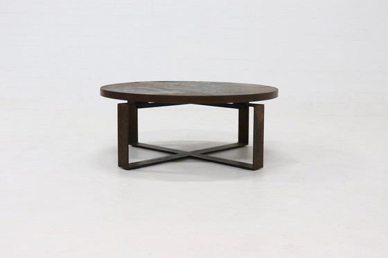 Image 1 of Table basse ronde vintage brutaliste