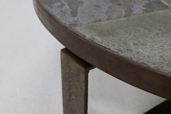 Image 1 of Table basse ronde vintage brutaliste