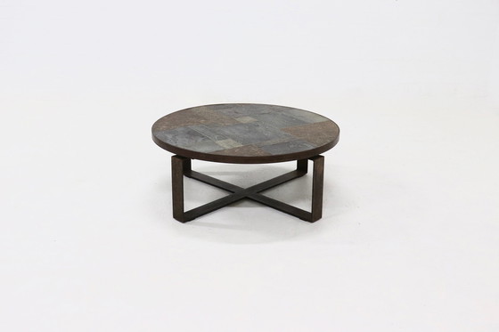 Image 1 of Table basse ronde vintage brutaliste