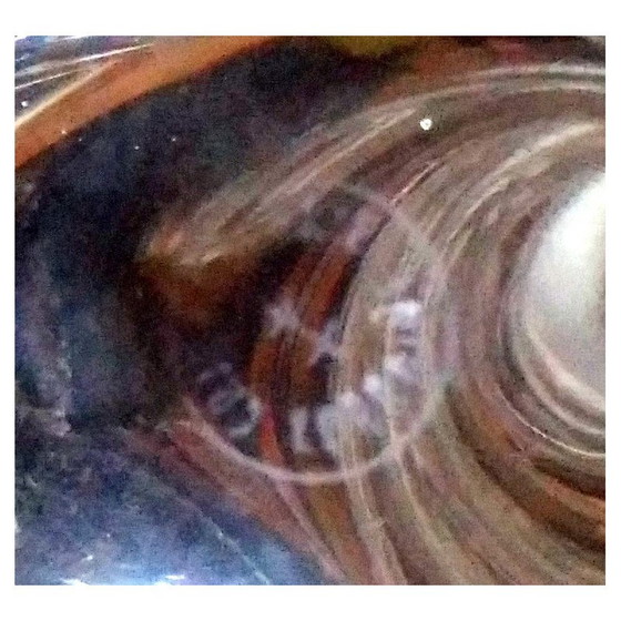 Image 1 of Lampe vintage en cristal Lorraine avec abat-jour en rhodoïd plissé, 1950