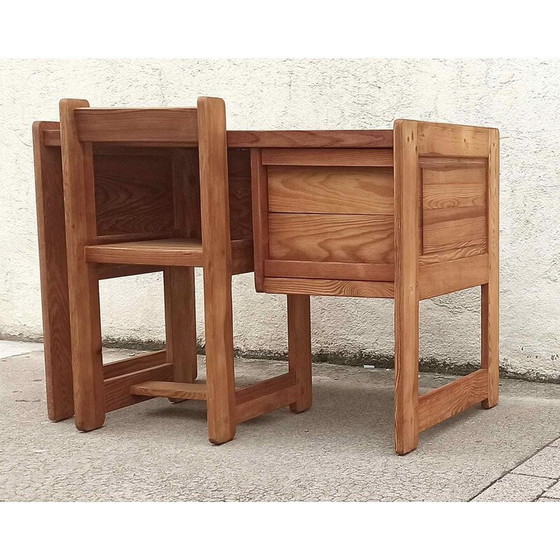 Image 1 of Bureau et chaise vintage avec pieds en traîneau, 1970