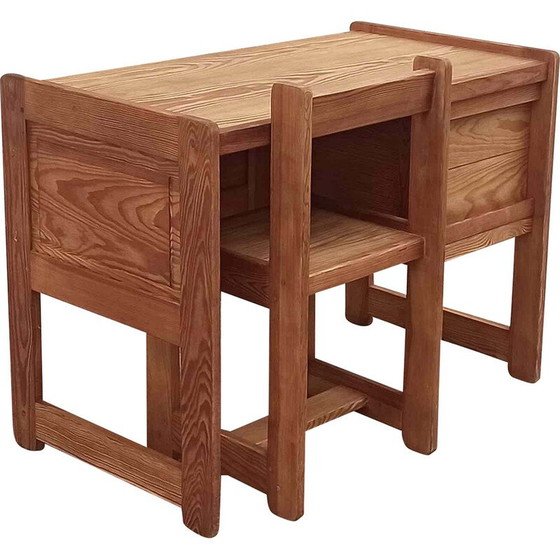 Image 1 of Bureau et chaise vintage avec pieds en traîneau, 1970