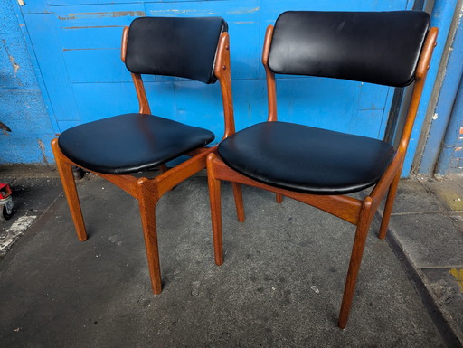 2 Chaises en teck Erik Buch pour Od Mobler