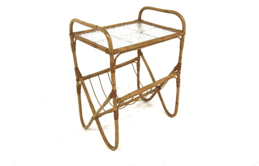 Table d'Appoint Scandinave en Rotin, Suède, 1960