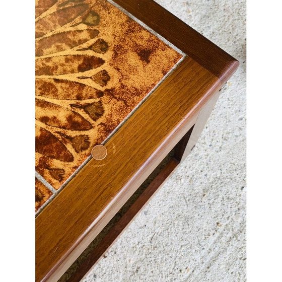 Image 1 of Tables gigognes vintage en teck et céramique, Danemark 1960