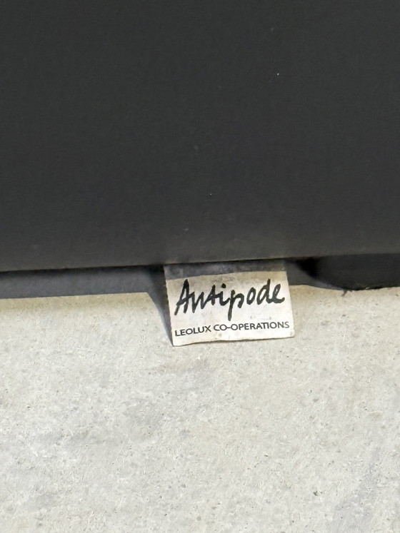 Image 1 of Vintage Leolux By Antipode Black Leather Sofa With Armchair