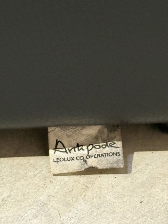 Image 1 of Vintage Leolux By Antipode Black Leather Sofa With Armchair