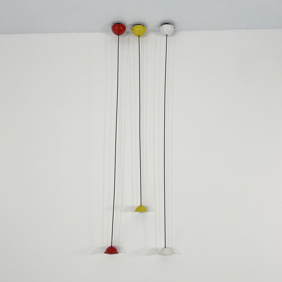 Image 1 of Ensemble de plafonniers tricolores de Stilnovo, années 1980