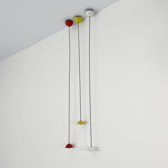 Image 1 of Ensemble de plafonniers tricolores de Stilnovo, années 1980