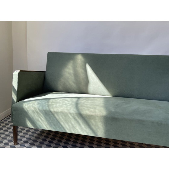 Image 1 of Canapé vintage 3 places en bois et tissu, Danemark 1960