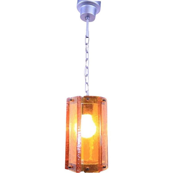 Image 1 of Suspension vintage en verre épais, Suède 1960