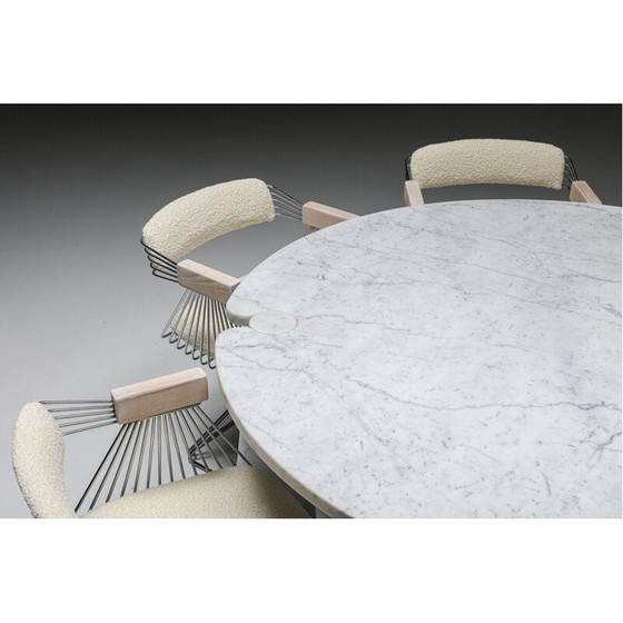 Image 1 of Table de salle à manger ronde en marbre vintage "Eros" par Angelo Mangiarotti, 1970