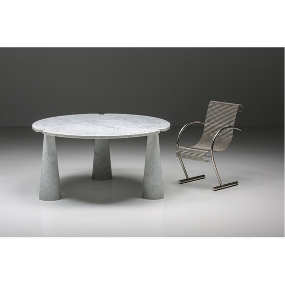 Image 1 of Table de salle à manger ronde en marbre vintage "Eros" par Angelo Mangiarotti, 1970