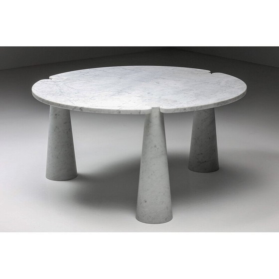 Image 1 of Table de salle à manger ronde en marbre vintage "Eros" par Angelo Mangiarotti, 1970