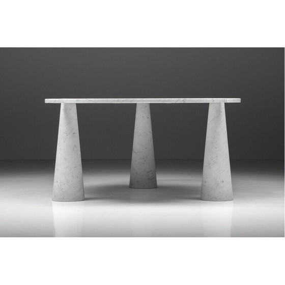 Image 1 of Table de salle à manger ronde en marbre vintage "Eros" par Angelo Mangiarotti, 1970