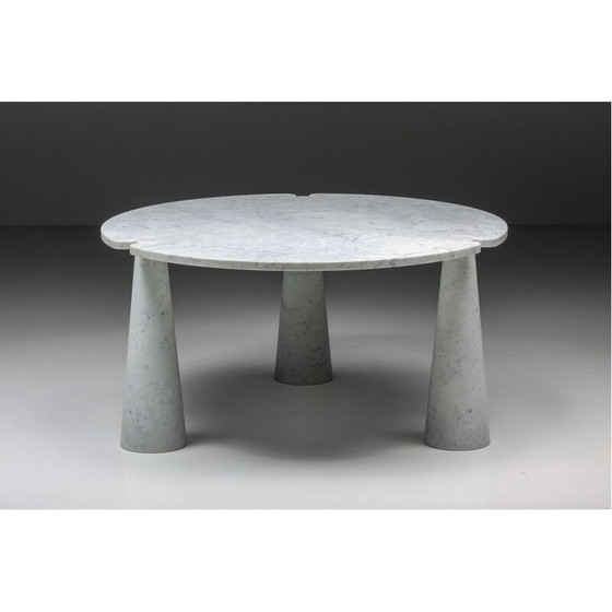 Image 1 of Table de salle à manger ronde en marbre vintage "Eros" par Angelo Mangiarotti, 1970