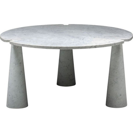 Table de salle à manger ronde en marbre vintage "Eros" par Angelo Mangiarotti, 1970