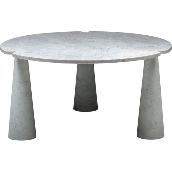Image 1 of Table de salle à manger ronde en marbre vintage "Eros" par Angelo Mangiarotti, 1970