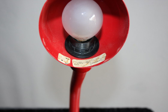 Image 1 of Lampe de table vintage rouge de Veneta Lumi, Italie, années 1970