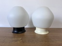 1X Plafonnier vintage en verre opale blanc Philips dans le style Bauhaus