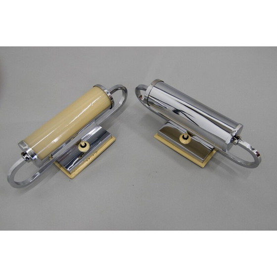 Image 1 of Paire d'appliques vintage fonctionnalistes, années 1930