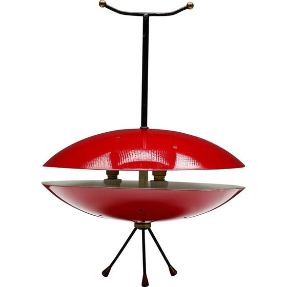 Image 1 of Lampe vintage rouge et noire de l'ère spatiale, 1970