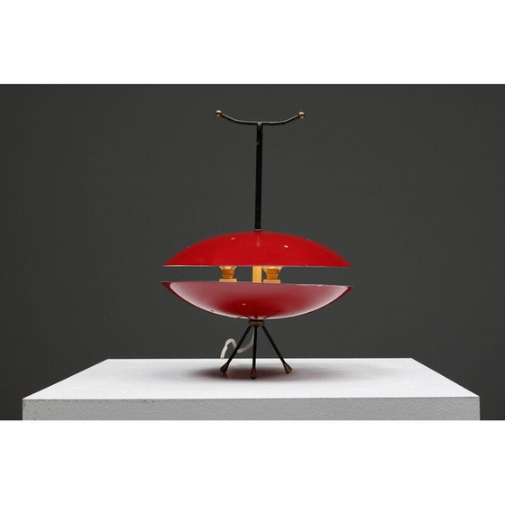 Image 1 of Lampe vintage rouge et noire de l'ère spatiale, 1970