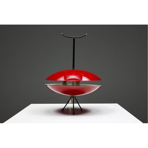 Image 1 of Lampe vintage rouge et noire de l'ère spatiale, 1970