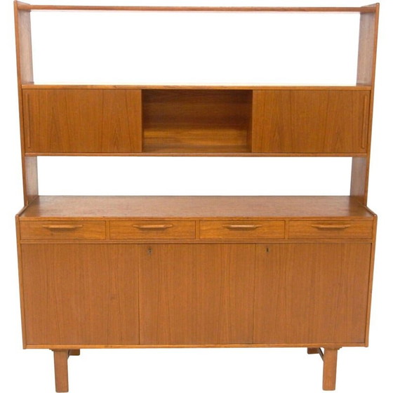 Image 1 of Buffet scandinave vintage en teck en 2 parties, Suède 1960