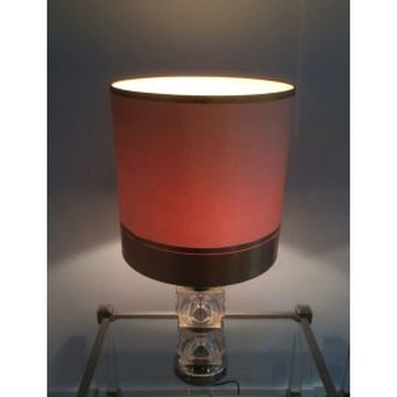 Image 1 of Paire de lampes de table vintage en verre et chrome,1960