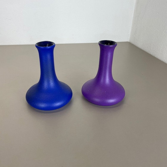 Image 1 of Paire de vases vintage en céramique de lave grasse pour Marei Ceramics, Allemagne, années 1970