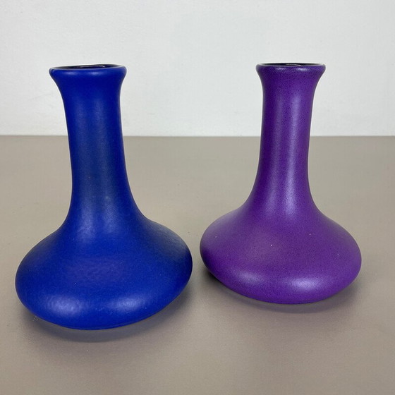 Image 1 of Paire de vases vintage en céramique de lave grasse pour Marei Ceramics, Allemagne, années 1970