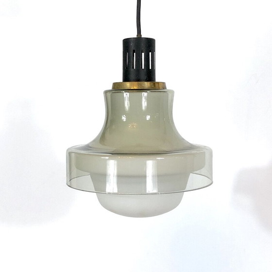 Image 1 of Lampe suspendue vintage en laiton par Stilnovo, 1950